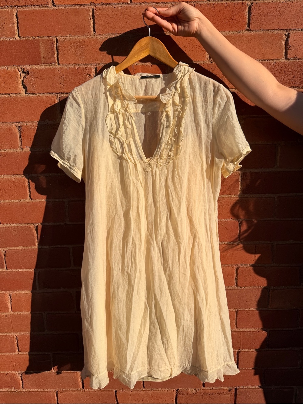 Soft Yellow V-Neck Dress